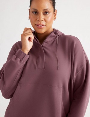 Burgundy Knix Good to Go Fleece Oversized Hoodie | OFGCWS-064