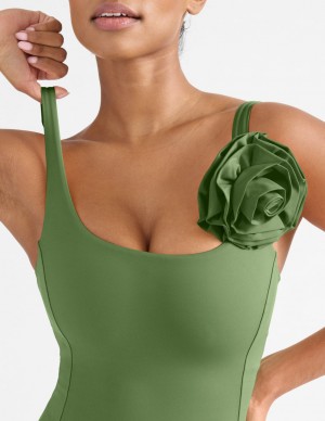 Green Knix Rosette Swimsuits | ZDMOFA-643