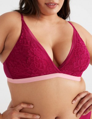 Red Knix Lace Deep-V Bras | ZYIPTQ-234