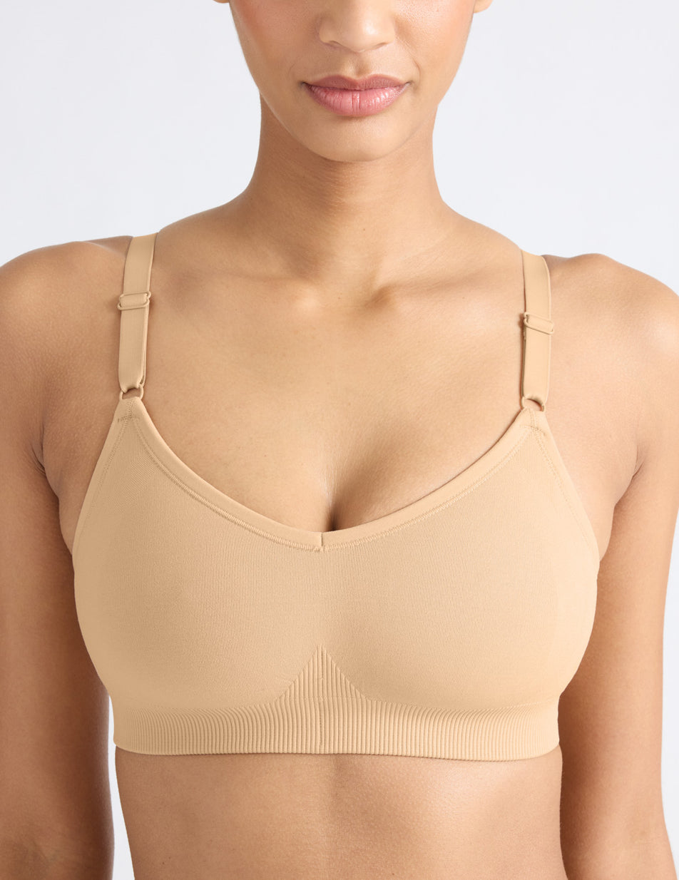 Beige Knix Good to Go Seamless Bras | EDWUOJ-490