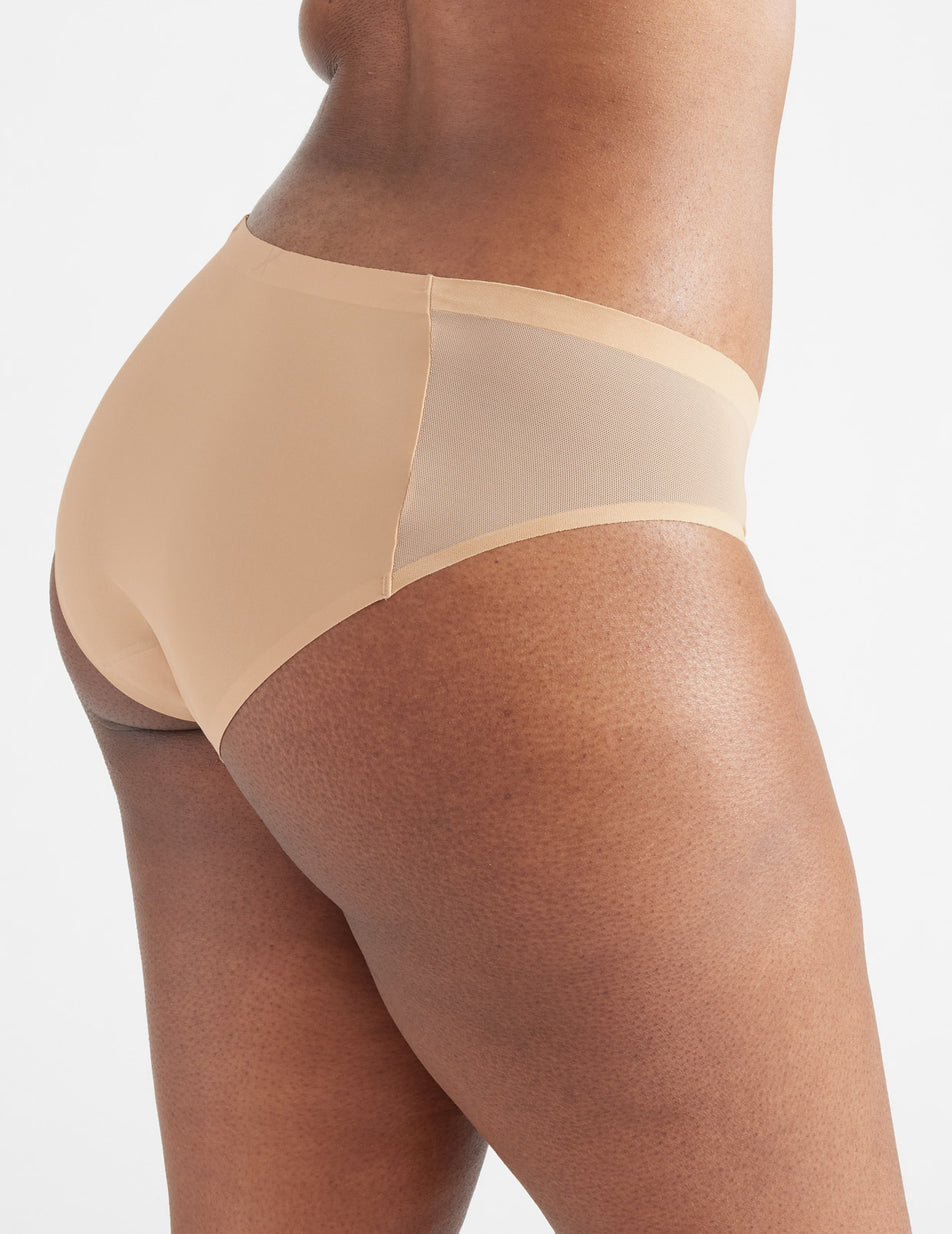 Beige Knix Light Leakproof No-Show Mesh Bikini Bottoms | EFCWPU-418