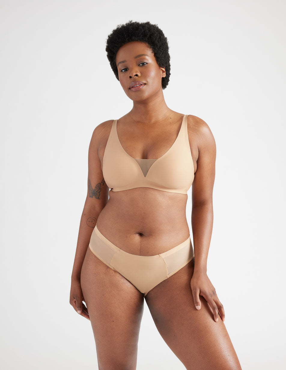 Beige Knix Light Leakproof No-Show Mesh Bikini Bottoms | EFCWPU-418