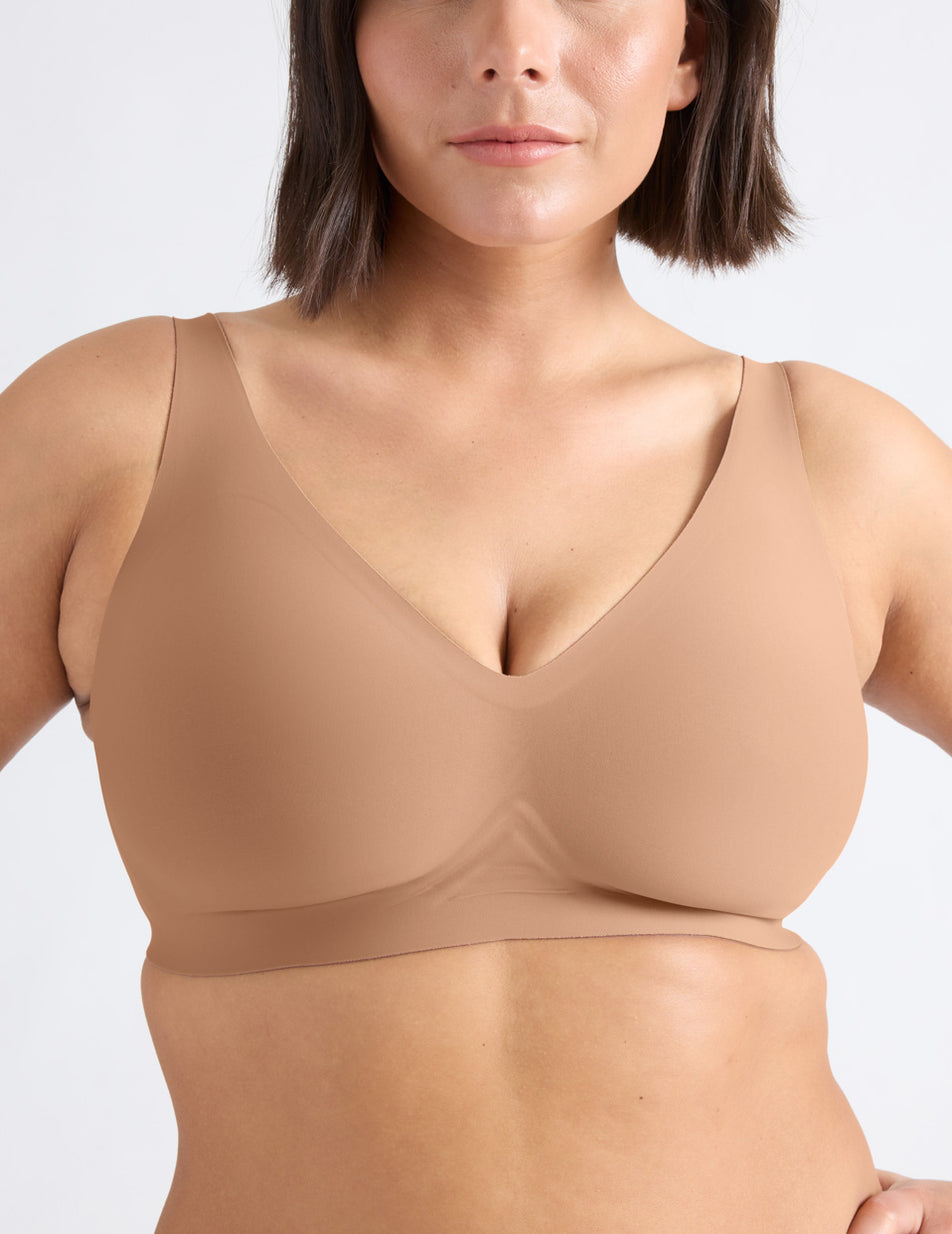 Beige Knix Revolution V-Neck Bras | OUGYWP-083