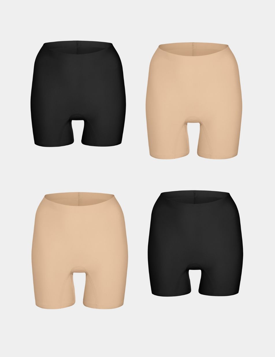 Beige / Black Knix Thigh Saver® 4-Pack Shorts | PNUKFZ-941