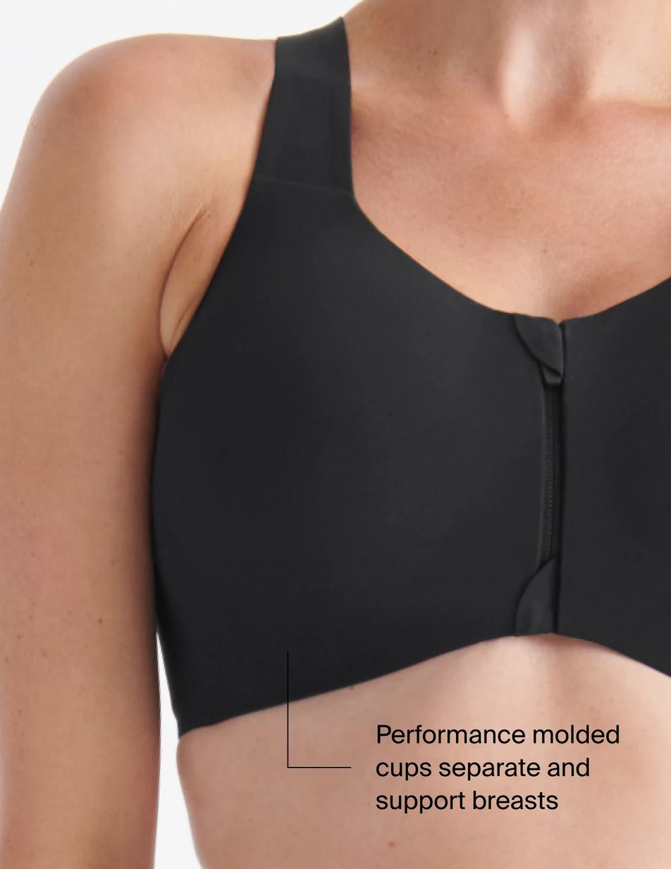 Black Knix Catalyst Front Zip Sports Bras | TAJOBM-012