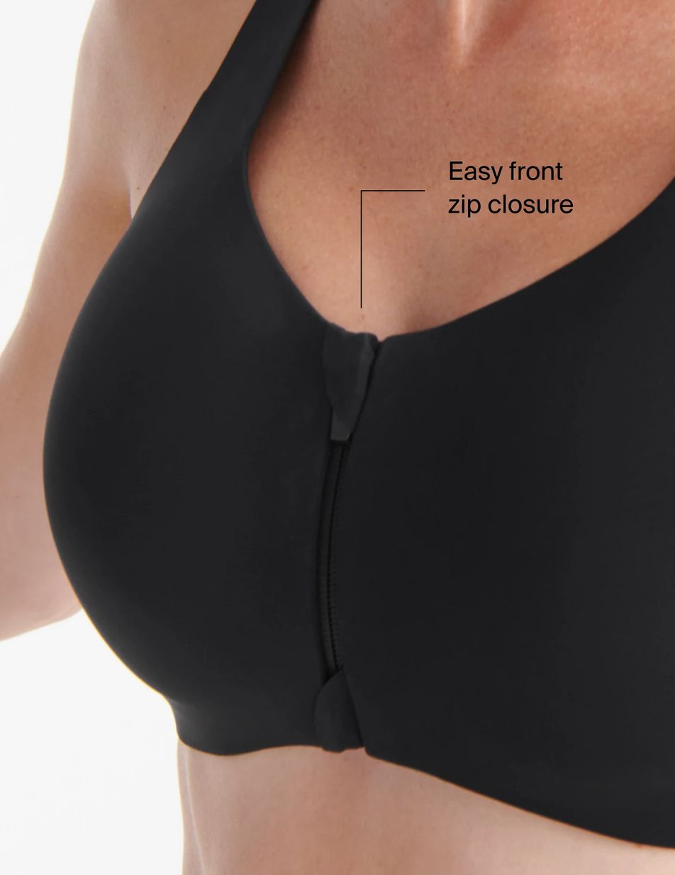 Black Knix Catalyst Front Zip Sports Bras | TAJOBM-012