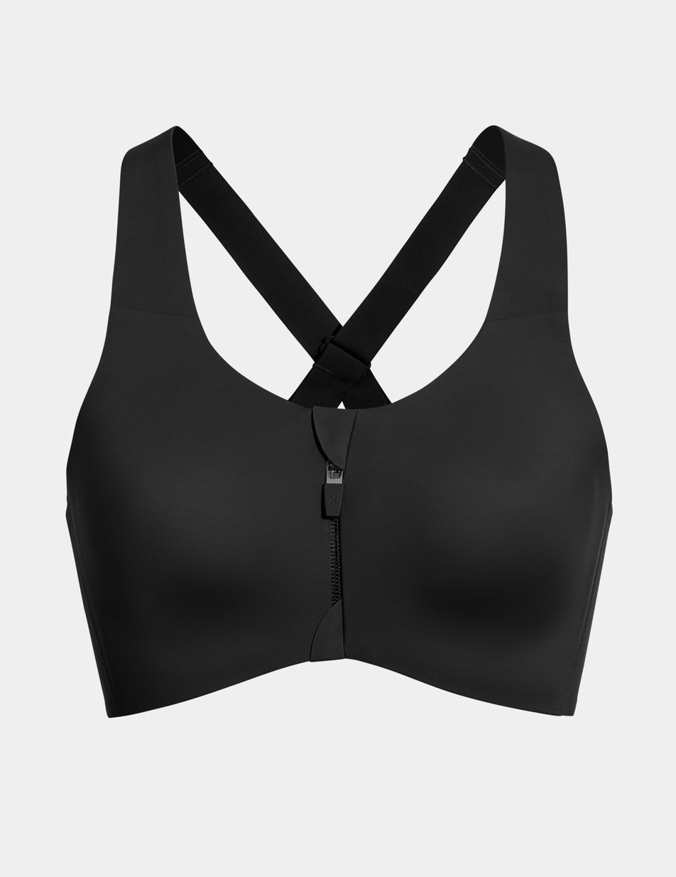 Black Knix Catalyst Front Zip Sports Bras | TAJOBM-012