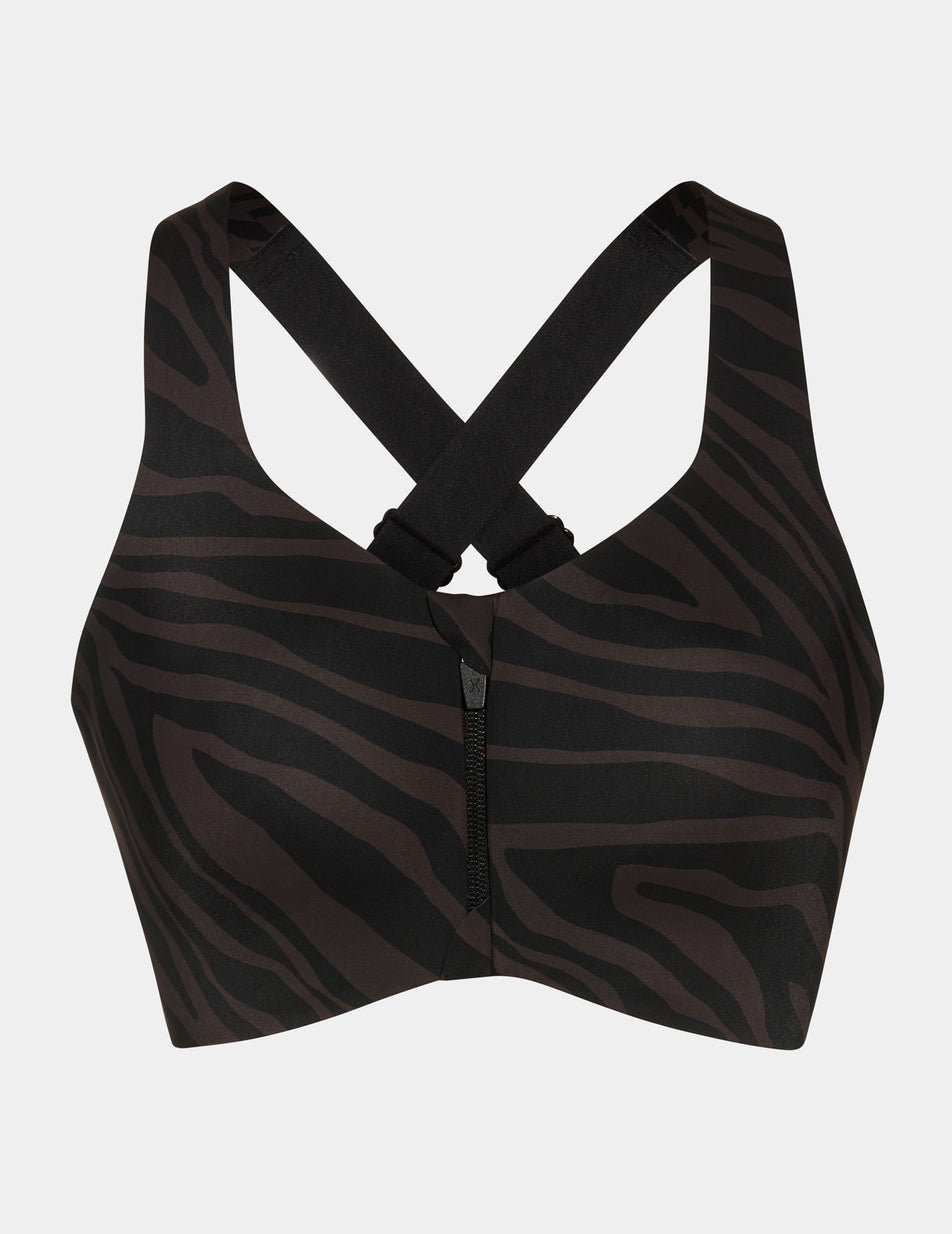 Black Knix Catalyst Front Zip Sports Bras | KZIGYL-342