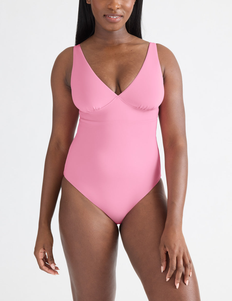 Black Knix Deep V One Piece Swimsuits | RFAGUI-287