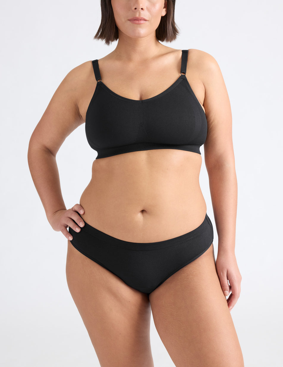 Black Knix Leakproof Cotton Bikini Bottoms | DMSNCA-598