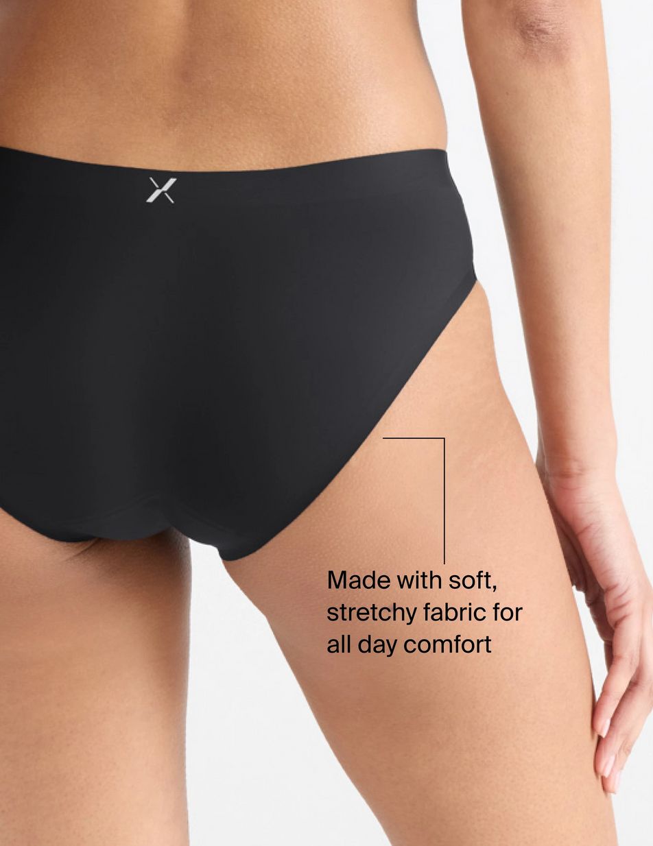 Black Knix Leakproof UltraThin No-Show Bikini Bottoms | EMJFUN-042