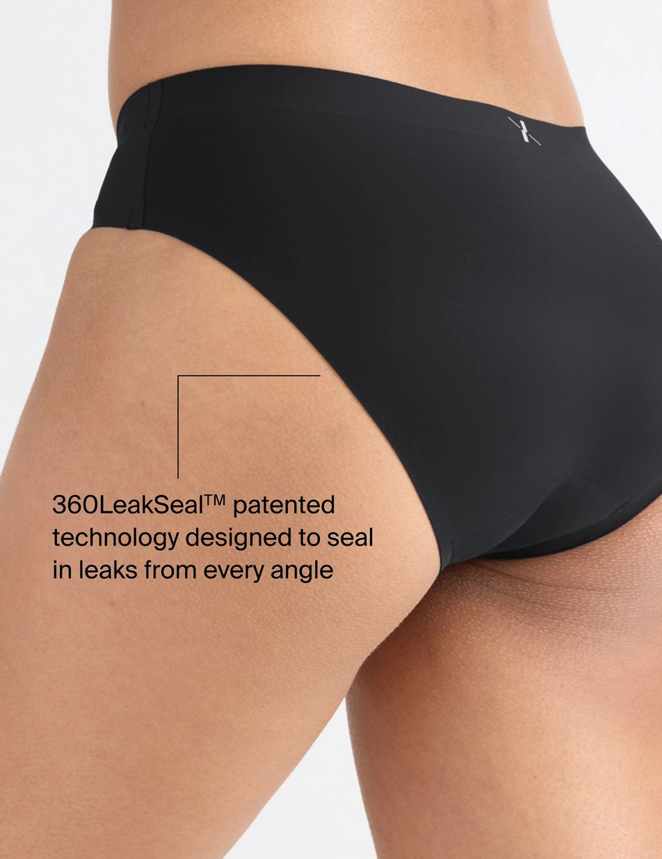 Black Knix Leakproof UltraThin No-Show Bikini Bottoms | EMJFUN-042