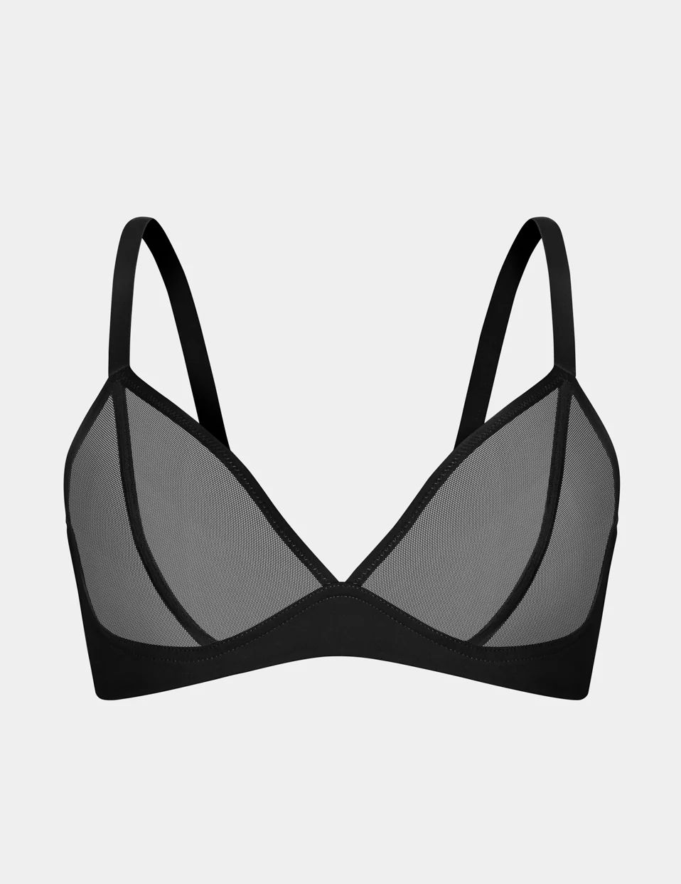 Black Knix Mesh Deep V Bras | OIMXPC-524