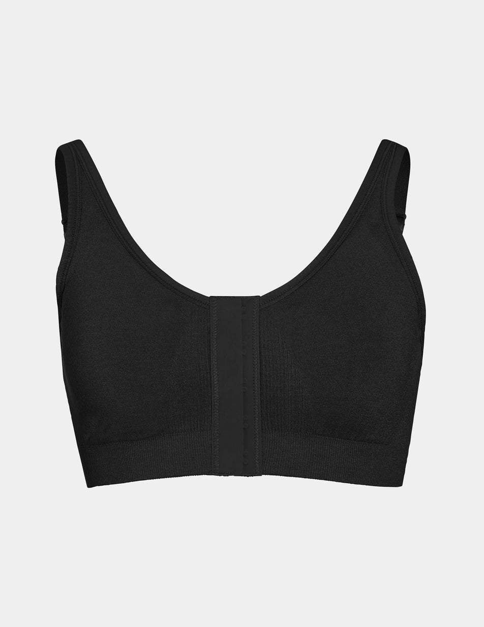 Black Knix Ultra Soft Front Closure Pullover Bras | FMIXSO-965