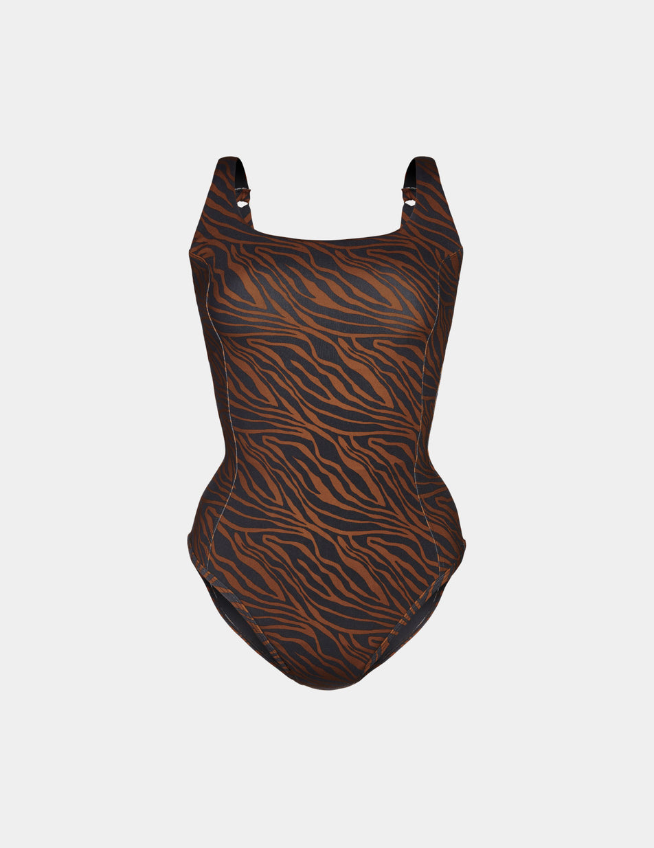 Brown Knix Cinch Leakproof Shaper One Piece Swimsuits | WEAFIR-175