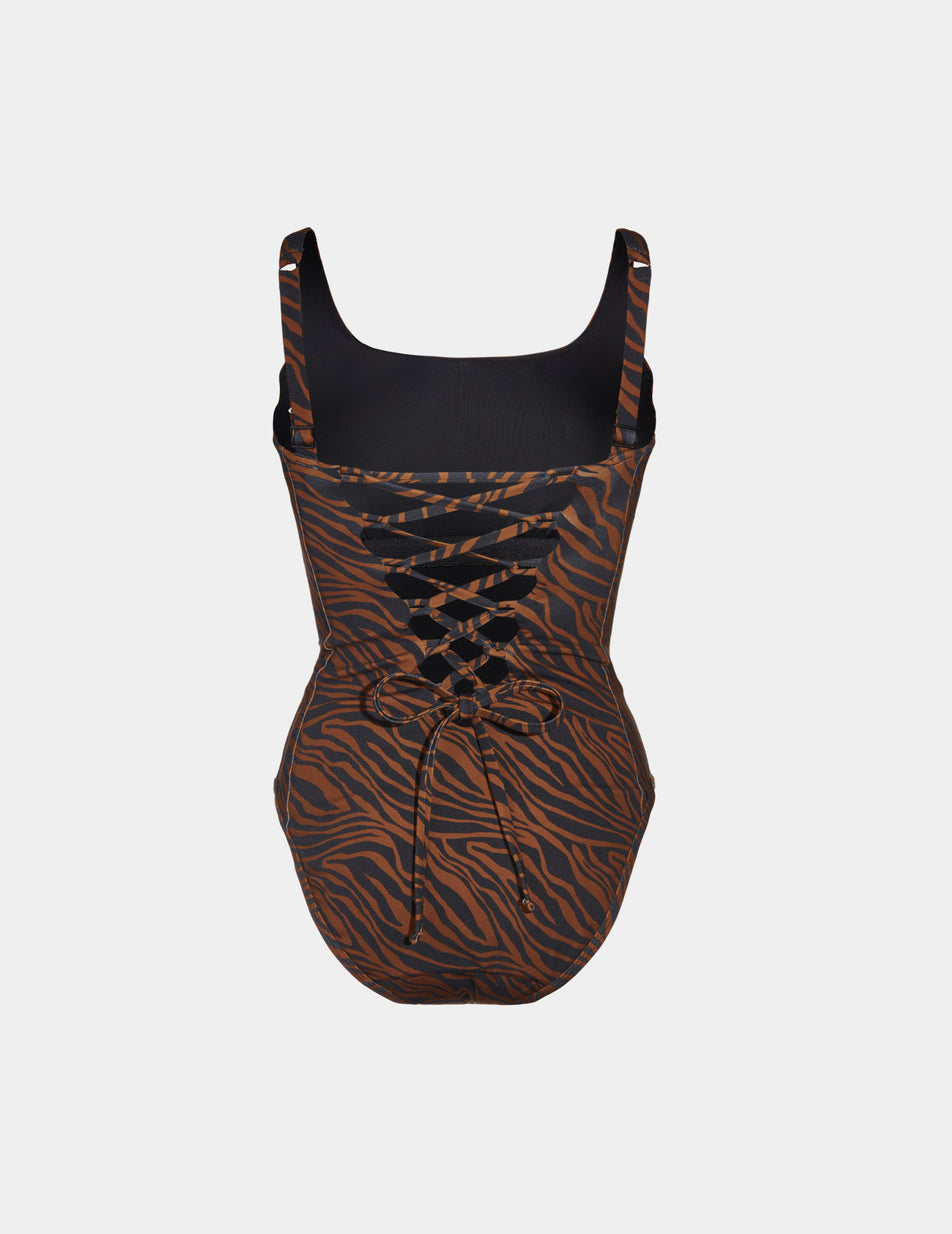 Brown Knix Cinch Leakproof Shaper One Piece Swimsuits | WEAFIR-175