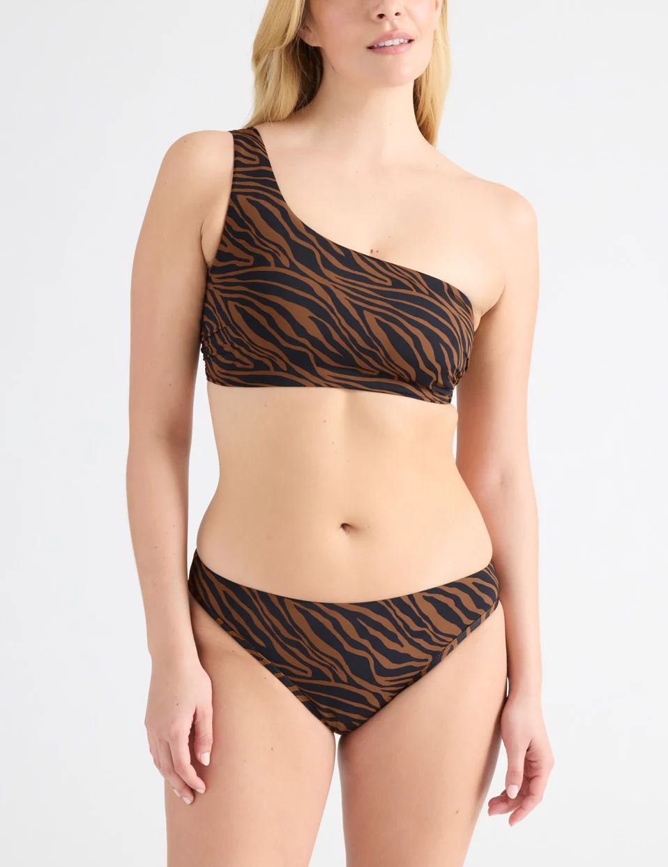 Brown Knix One Shoulder Bikini | FYXBQE-153