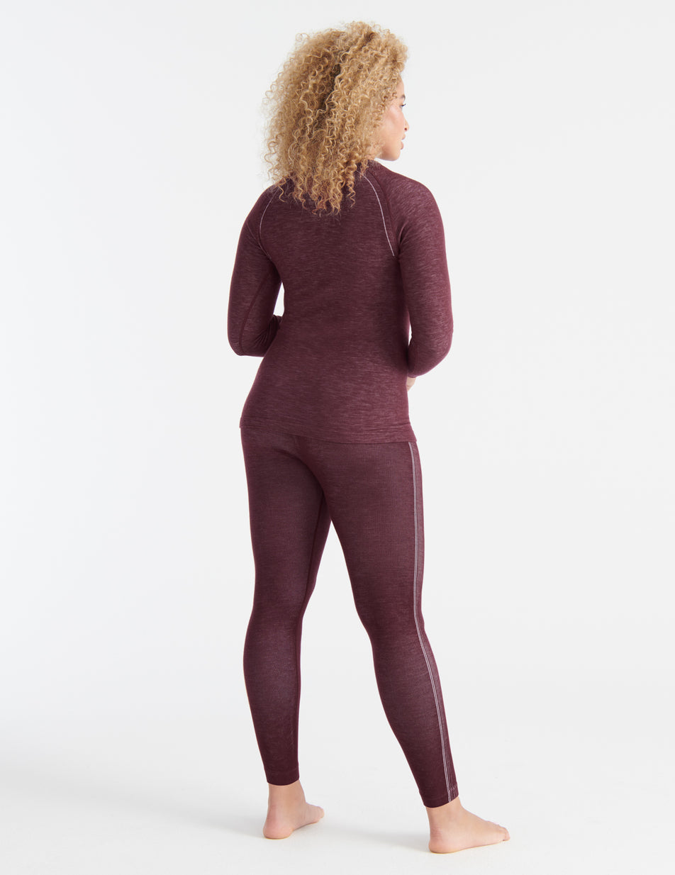 Burgundy Knix Merino SculptWool® Seamless Tops | OFYCKV-516