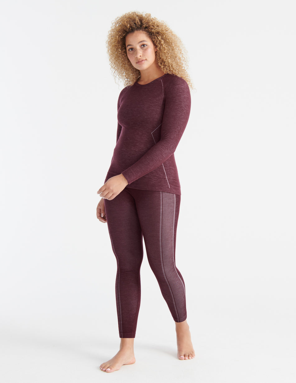 Burgundy Knix Merino SculptWool® Seamless Tops | OFYCKV-516