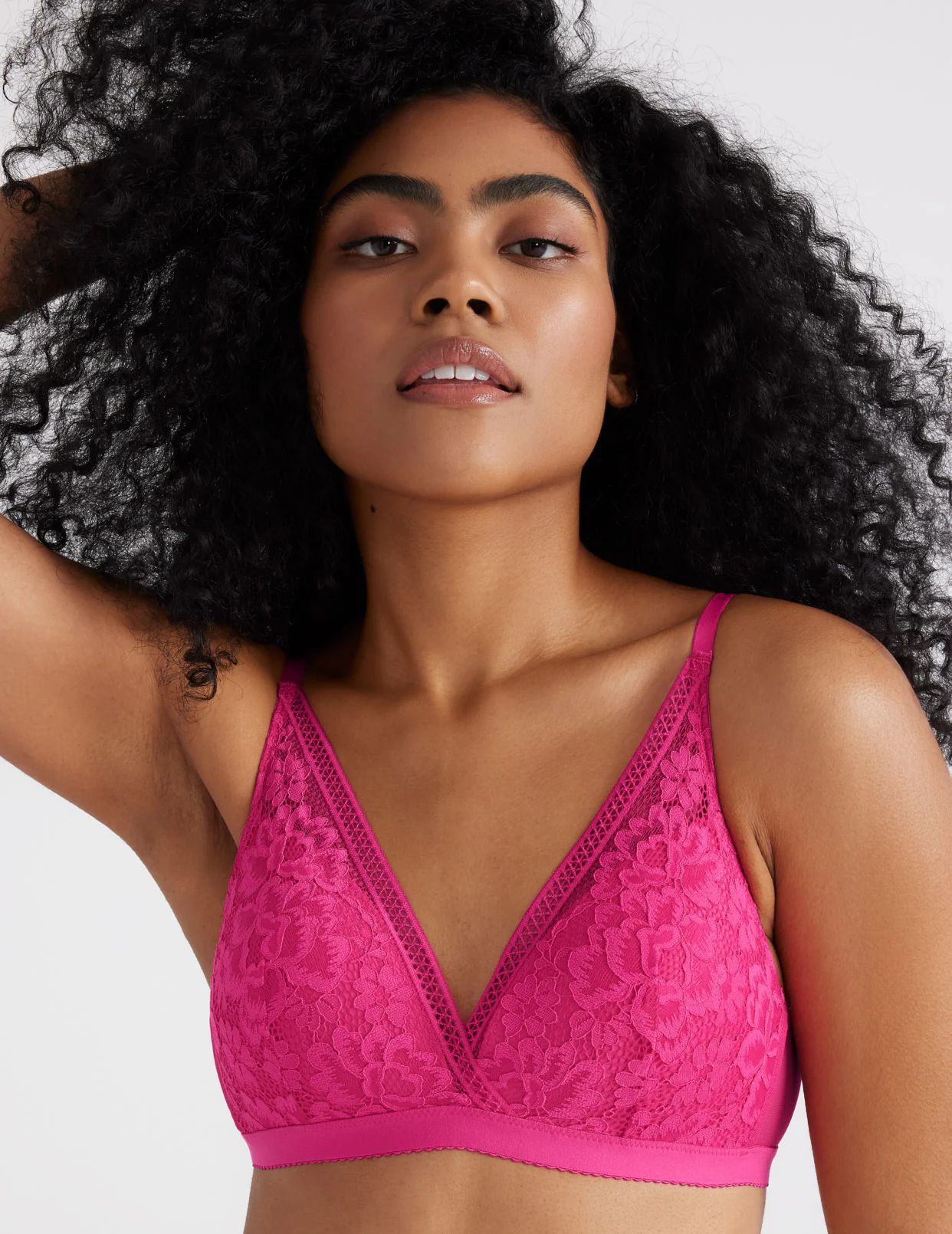 Fuchsia Knix Lace Deep-V Bras | DHYFRV-742