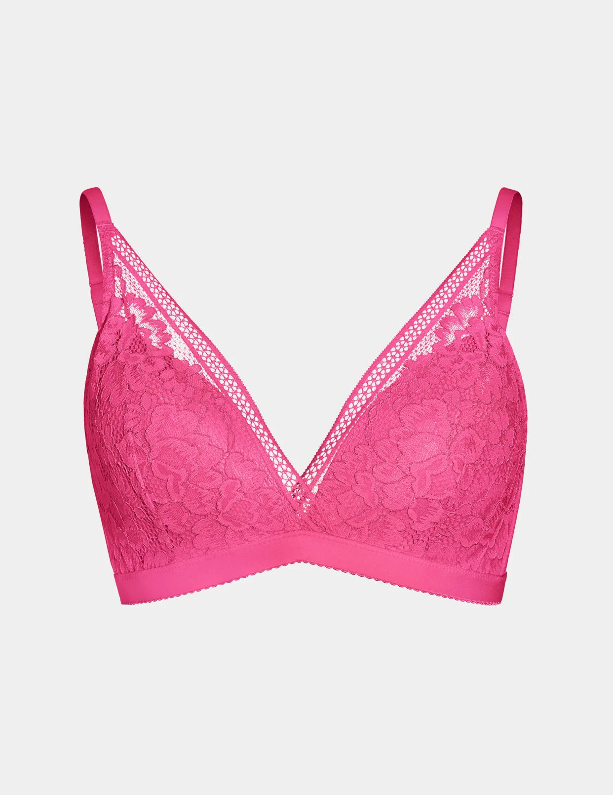 Fuchsia Knix Lace Deep-V Bras | DHYFRV-742