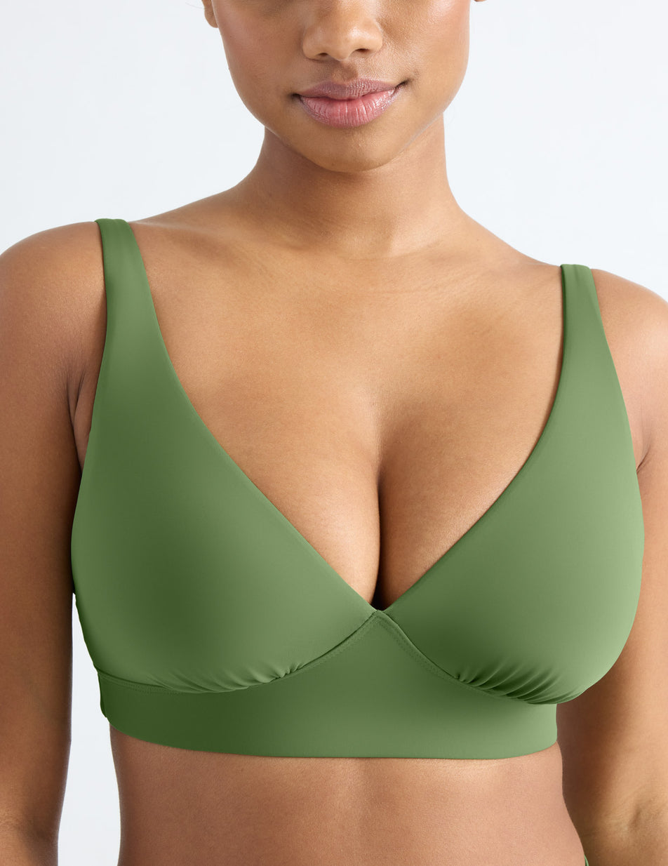 Green Knix Deep V Bikini | FQEMPK-843