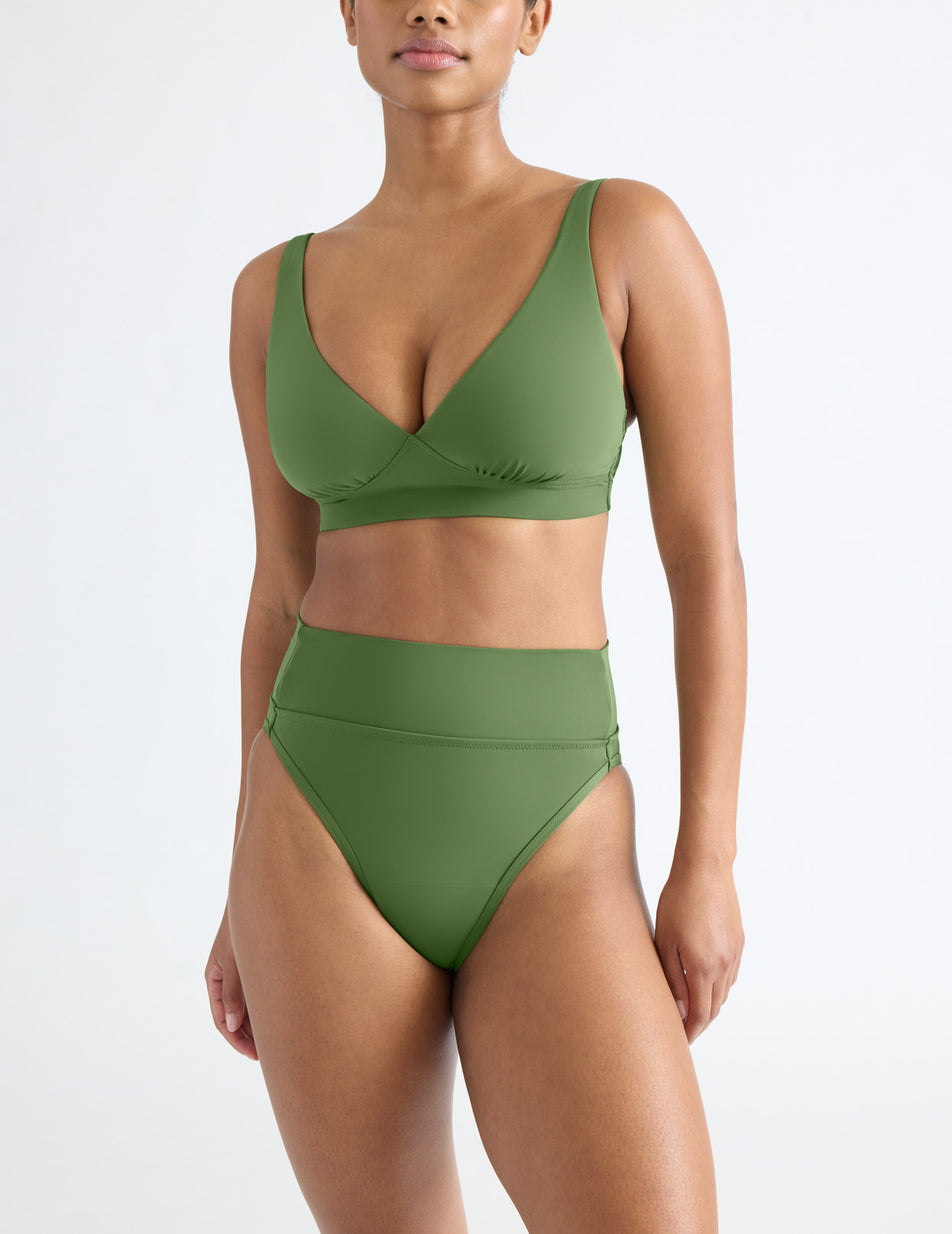 Green Knix Deep V Bikini | FQEMPK-843