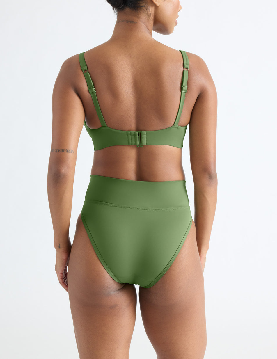 Green Knix Deep V Bikini | FQEMPK-843