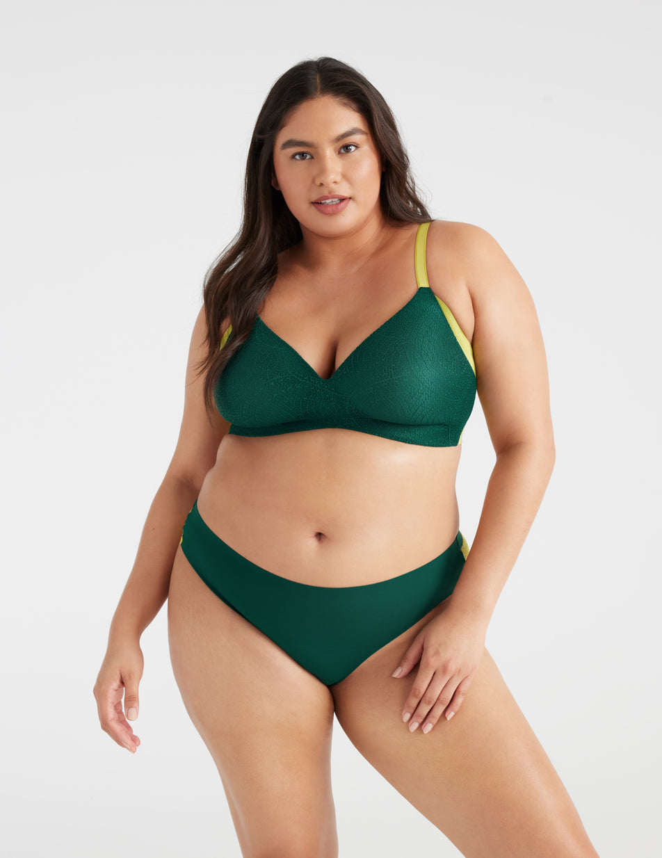 Green Knix Lace WingWoman Contour Bras | DJWOFH-907