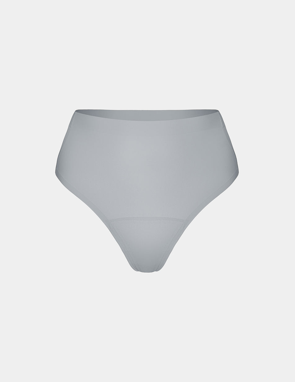 Grey Knix Light Leakproof No-Show High Rise Thong | UNLEAW-251