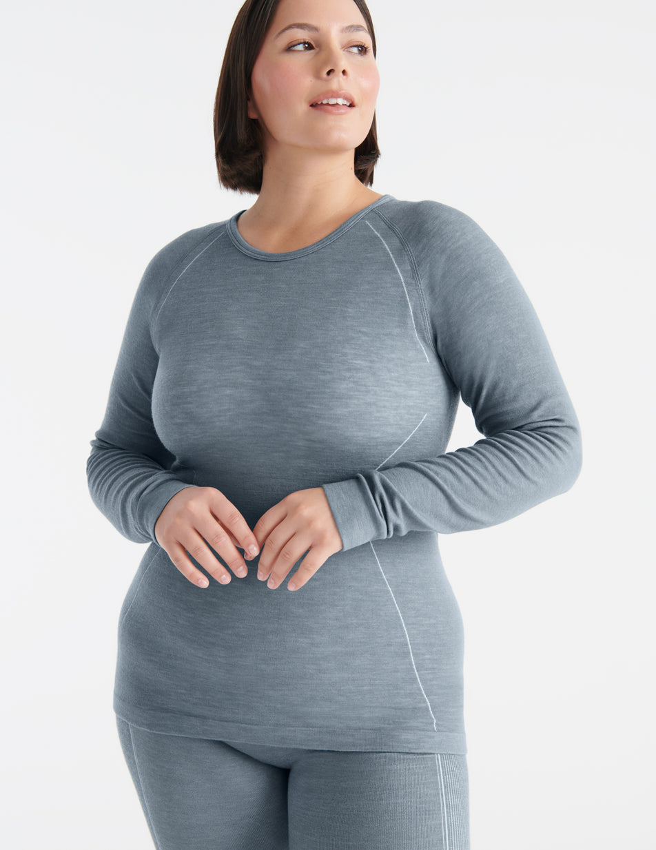 Grey Knix Merino SculptWool® Seamless Tops | FSQPWK-532