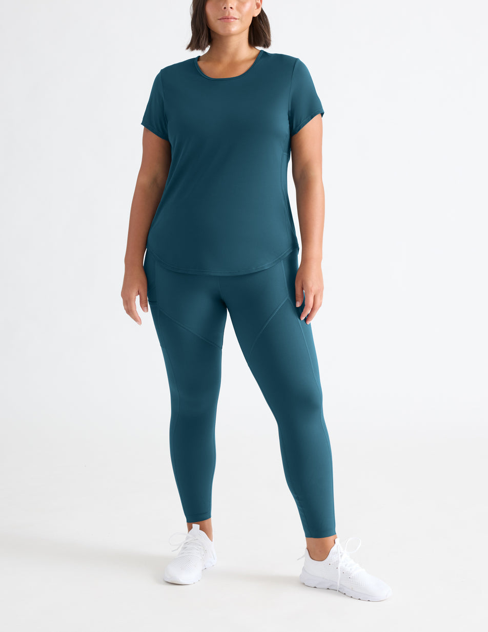 Peacock Blue Knix Momenta Active T Shirts | SMGFAI-481