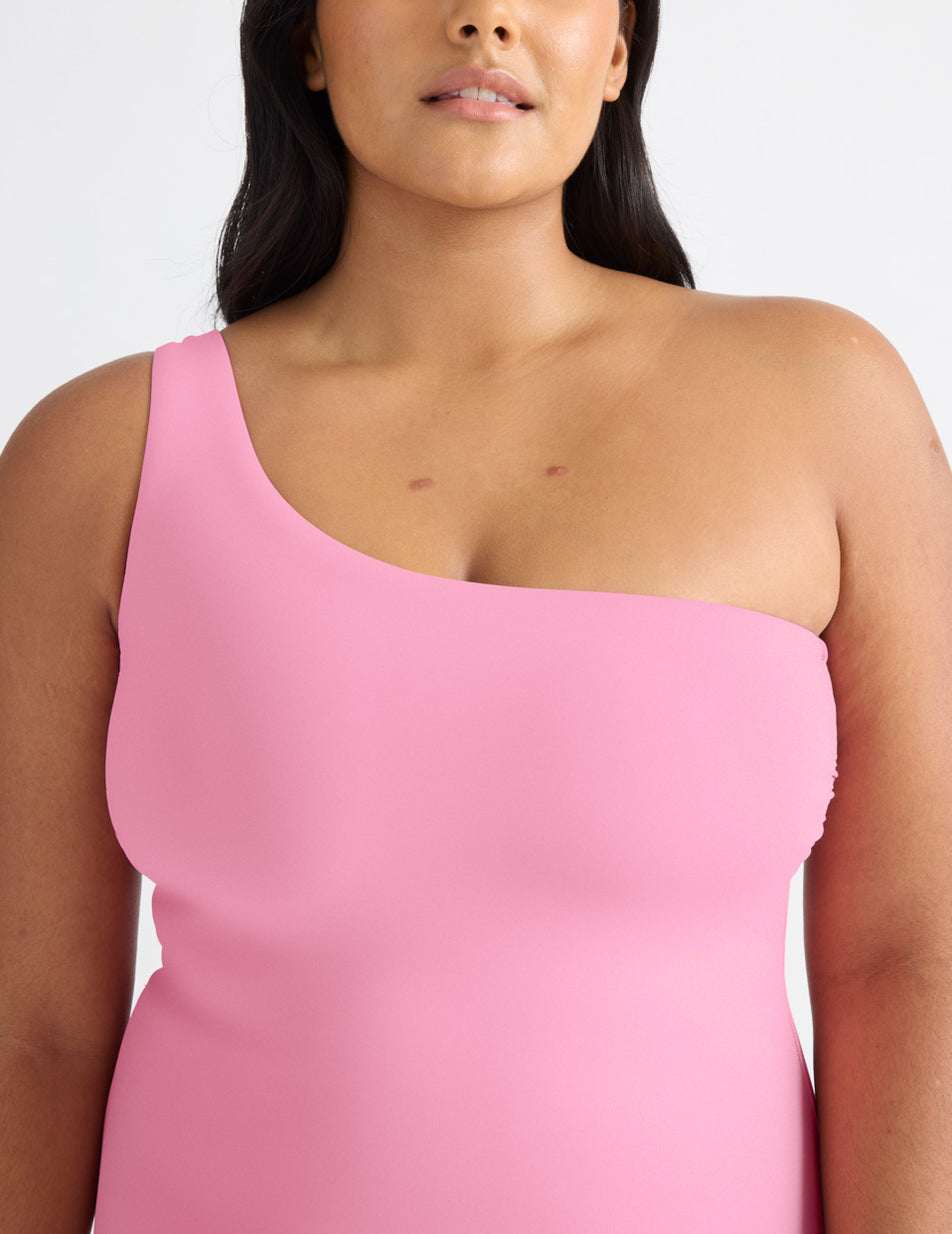 Pink Knix One Shoulder One Piece Swimsuits | ZUQGWL-618