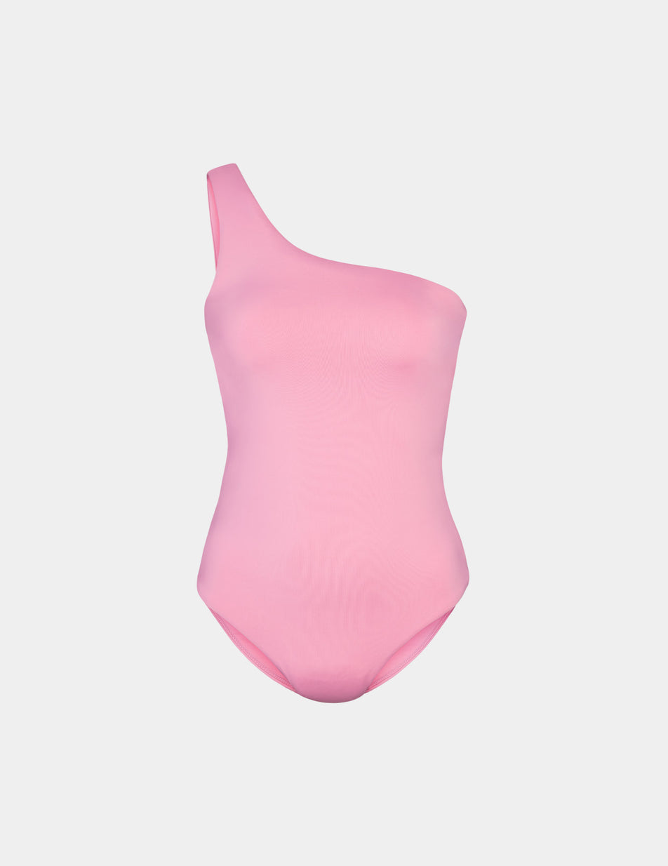 Pink Knix One Shoulder One Piece Swimsuits | ZUQGWL-618