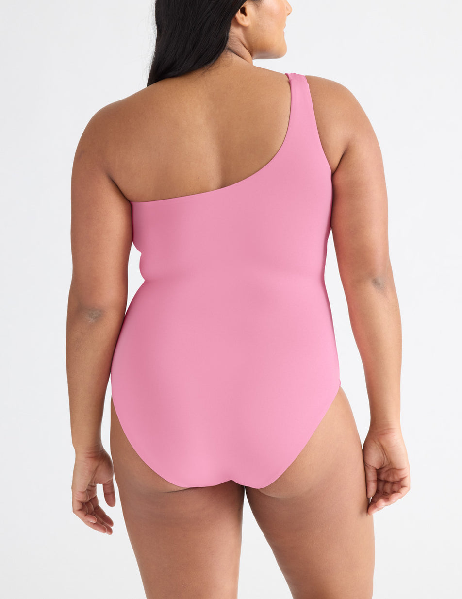 Pink Knix One Shoulder One Piece Swimsuits | ZUQGWL-618