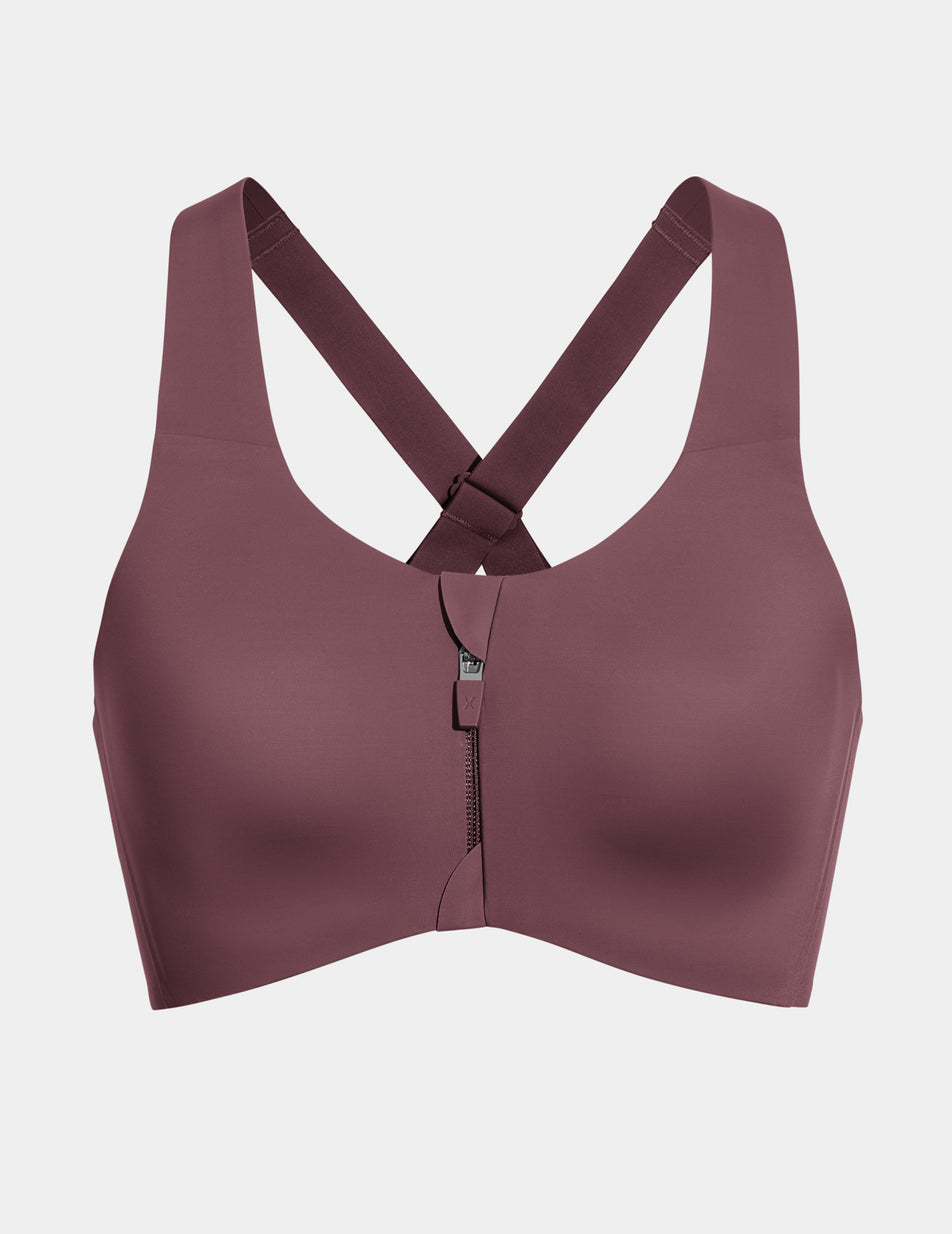 Purple Knix Catalyst Front Zip Sports Bras | GZDPCW-267