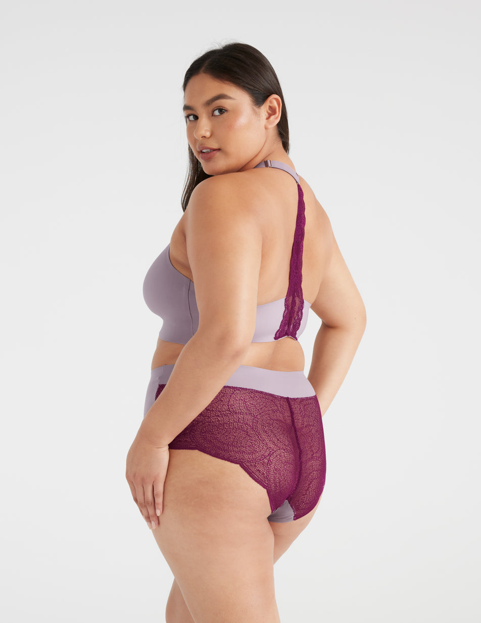 Purple Knix Essential Lace High Rise Underwear | AVRLXN-183