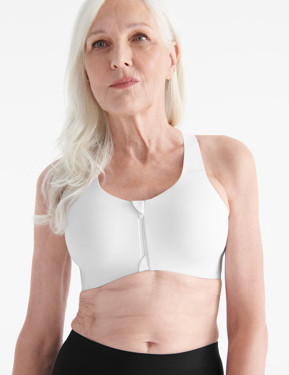 White Knix Catalyst Front Zip Sports Bras | CHAYVX-354