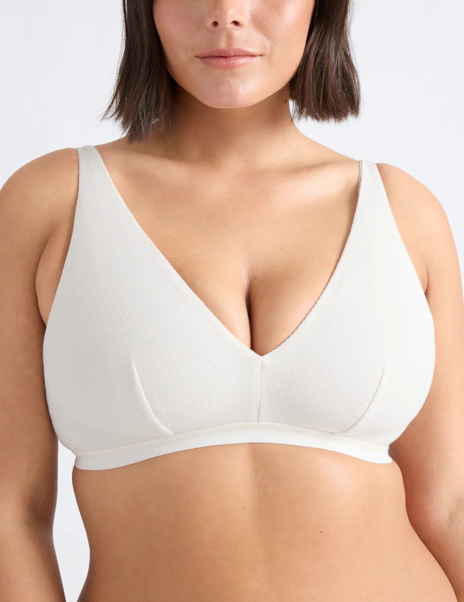 White Knix Micro Modal Rib Bras | BPRAJQ-875