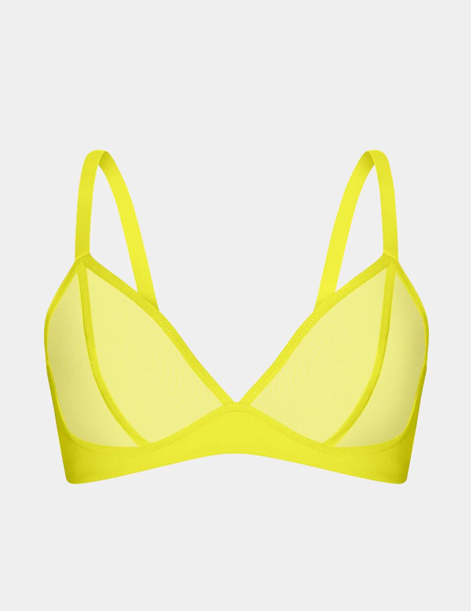 Yellow Knix Mesh Deep V Bras | FRTDKA-835